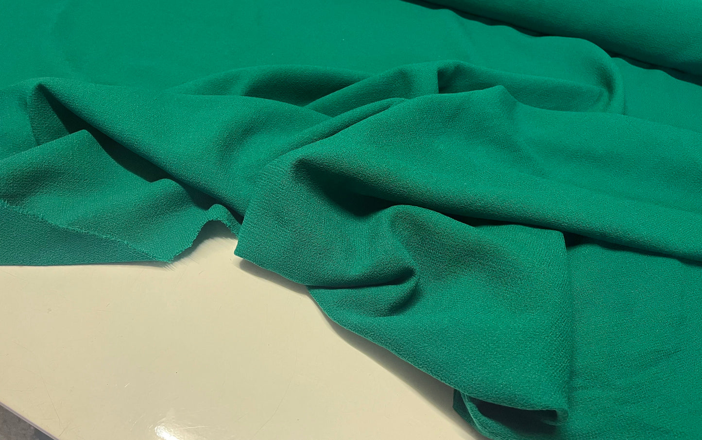 NEW High Class Italian Green Pure Wool Double Crepe Fabric Made In Italy