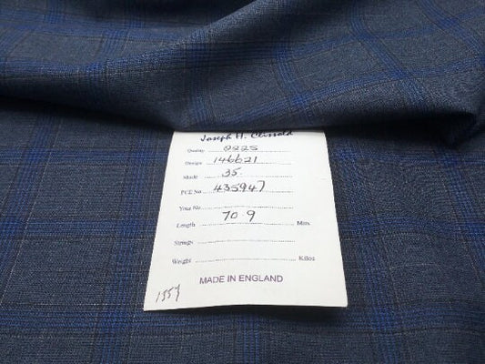 NEW High Class Wool Suiting Made In England Check Fabric By Joseph H. Clissold