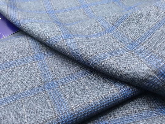 NEW High Class Wool Suiting Made In England Check Fabric By Joseph H. Clissold