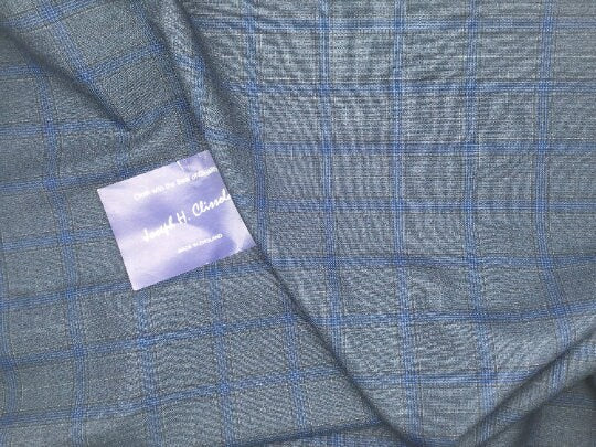 NEW High Class Wool Suiting Made In England Check Fabric By Joseph H. Clissold