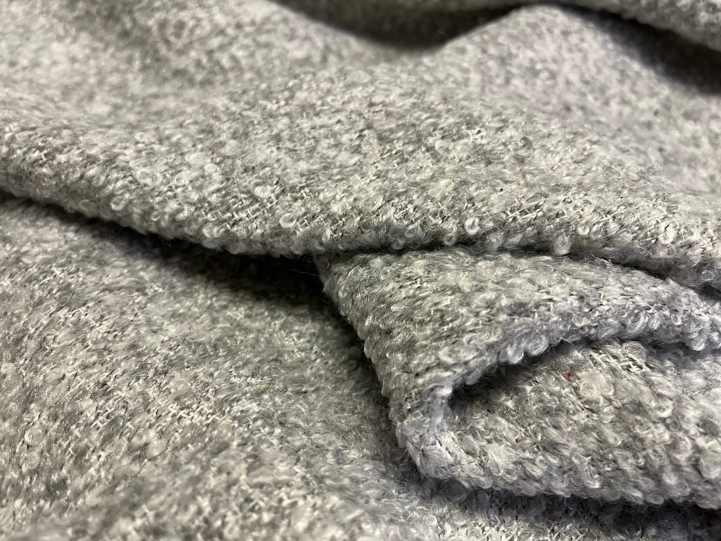 NEW High Class Grey Boucle Fabric