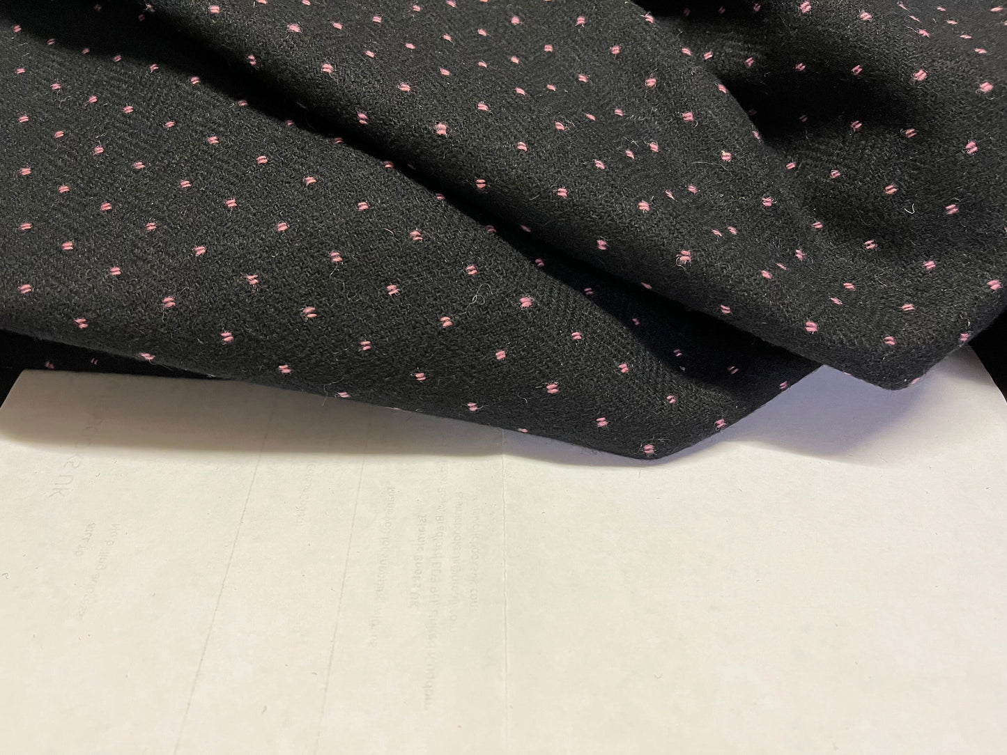 NEW High Class Herringbone Pink Spot Wool Fabric