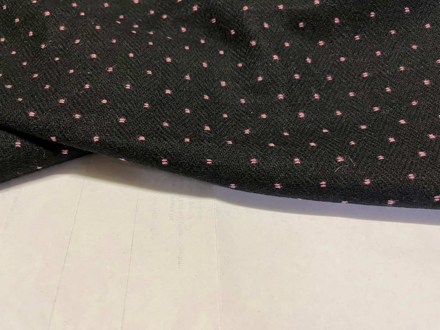 NEW High Class Herringbone Pink Spot Wool Fabric