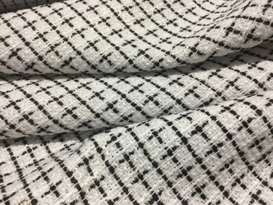 NEW High Class Black White Tweed Lurex Boucle Fabric