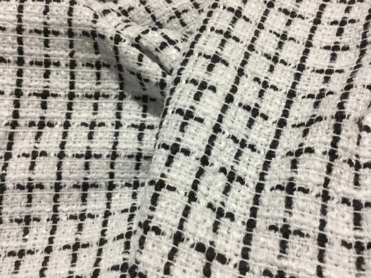 NEW High Class Black White Tweed Lurex Boucle Fabric