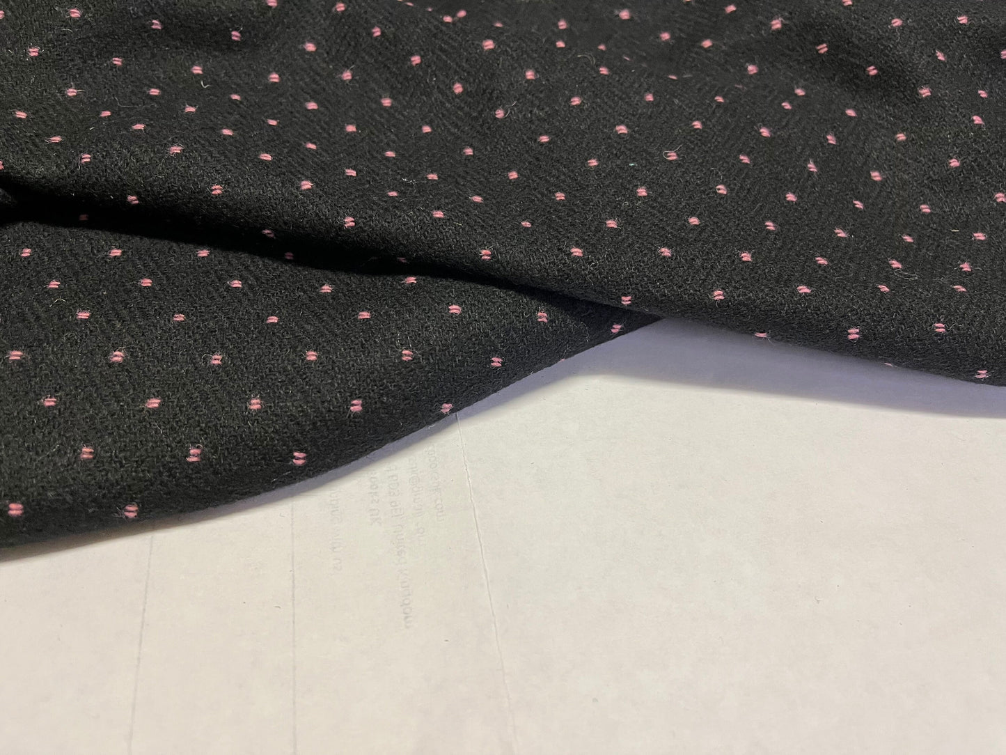 NEW High Class Herringbone Pink Spot Wool Fabric