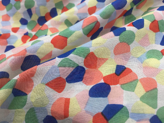 NEW Cotton Voile Silk Multicoloured Print Fabric