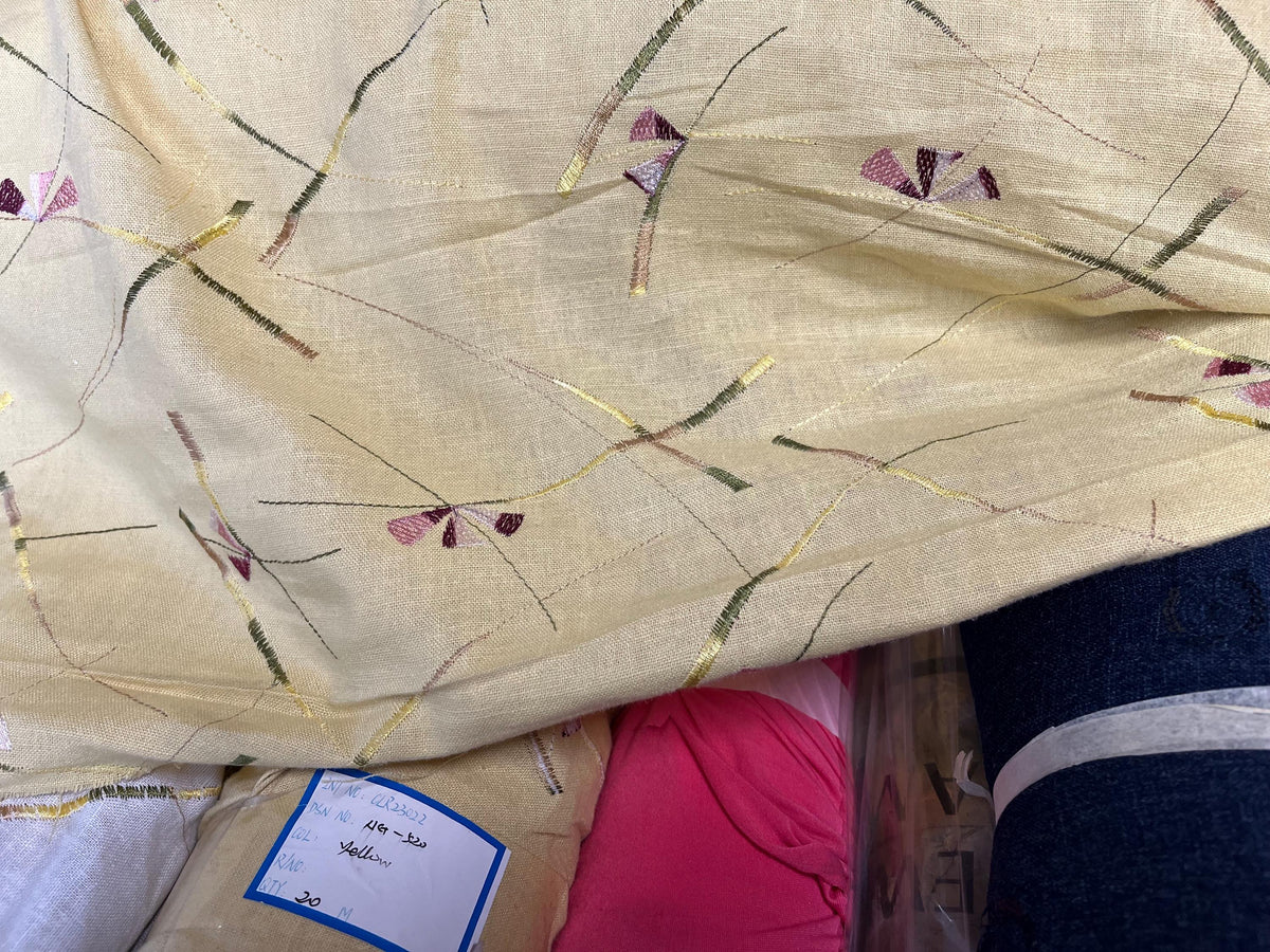NEW High Class Embroidered Linen Fabric (Please Read Description)
