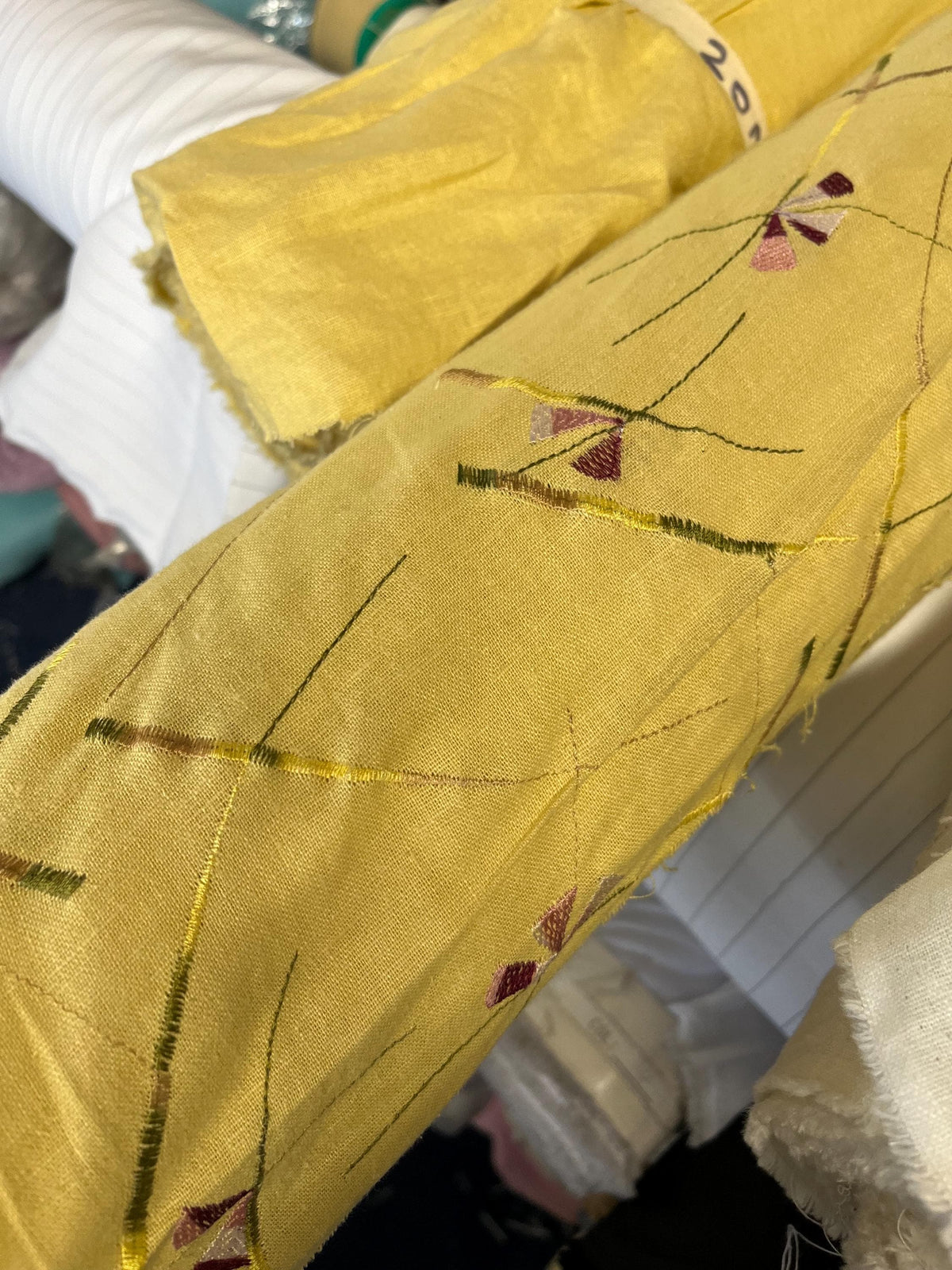 NEW High Class Embroidered Linen Fabric (Please Read Description)