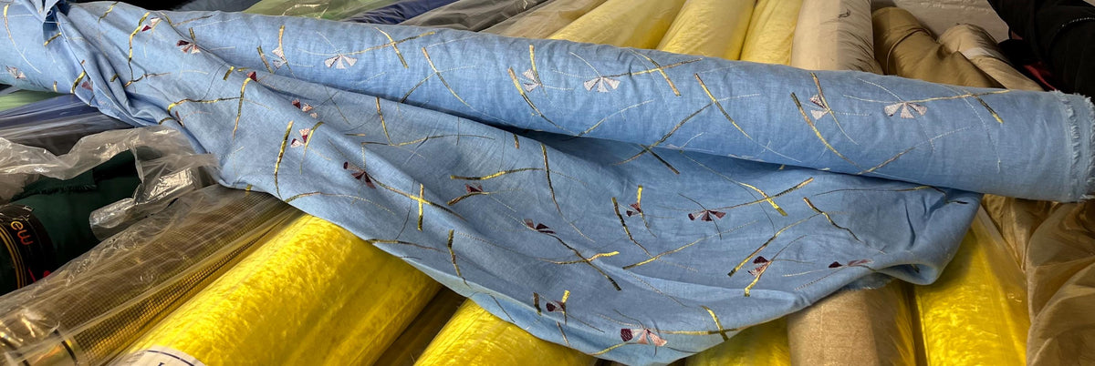 NEW High Class Embroidered Linen Fabric (Please Read Description)