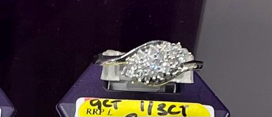 NEW 9CT White Gold, 1/3 Carrot Diamond Ring Ring Wedding Ring (Please See Description)