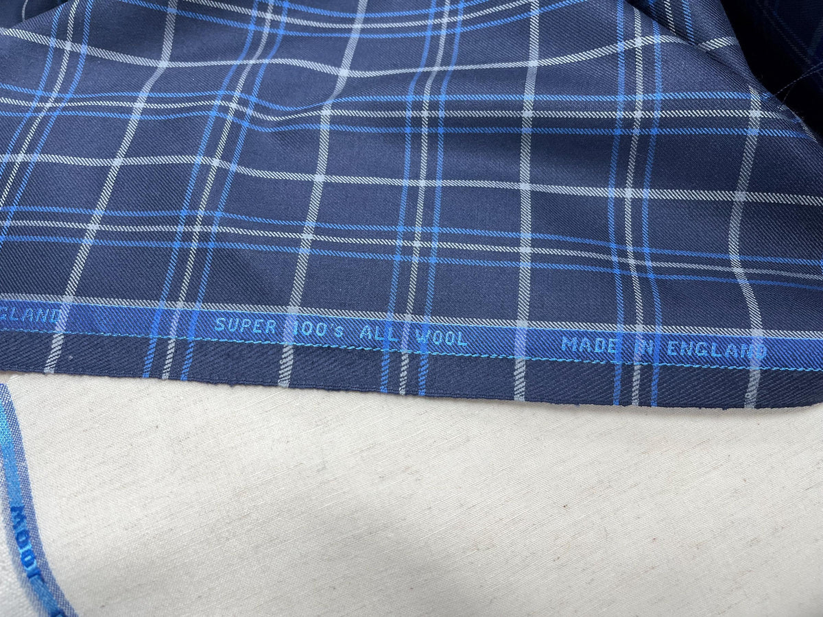 NEW High Class 100’S Wool Check Suiting Fabric (New Collection) (Please See Description)