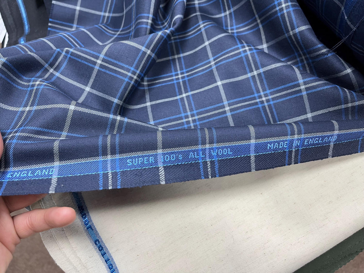 NEW High Class 100’S Wool Check Suiting Fabric (New Collection) (Please See Description)
