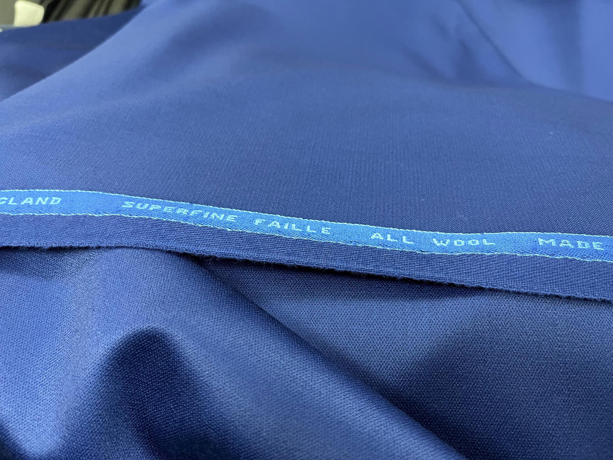NEW High Class Navy Blue Superfine Faille All Wool Suiting Made In Huddlefield England Fabric (New Collection) (Please See Description)