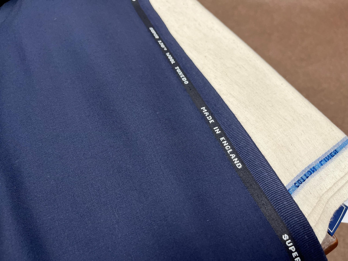 NEW High Class Navy Super 130’S Wool Tuxedo Suiting Fabric (New Collection) (Please See Description)