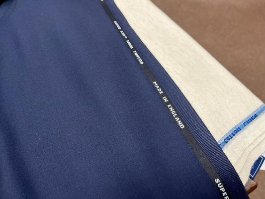 NEW High Class Navy Super 130’S Wool Tuxedo Suiting Fabric (New Collection) (Please See Description)