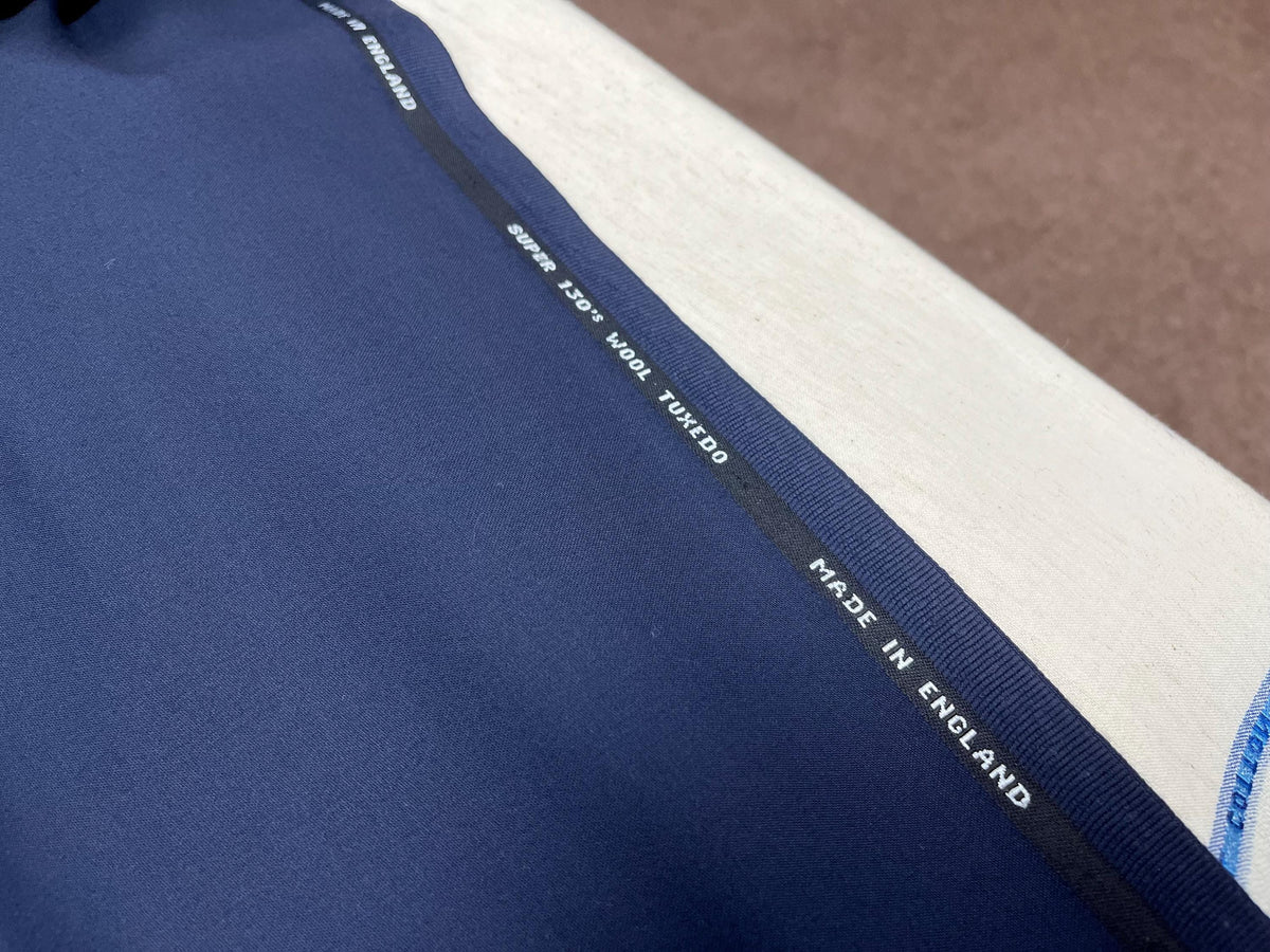 NEW High Class Navy Super 130’S Wool Tuxedo Suiting Fabric (New Collection) (Please See Description)