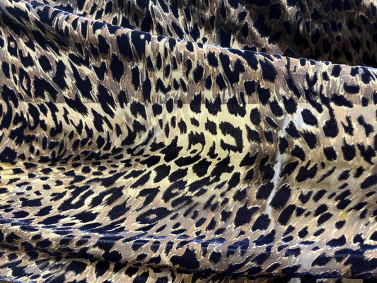 NEW High Class Viscose Silk Velvet Leopard Devore Fabric