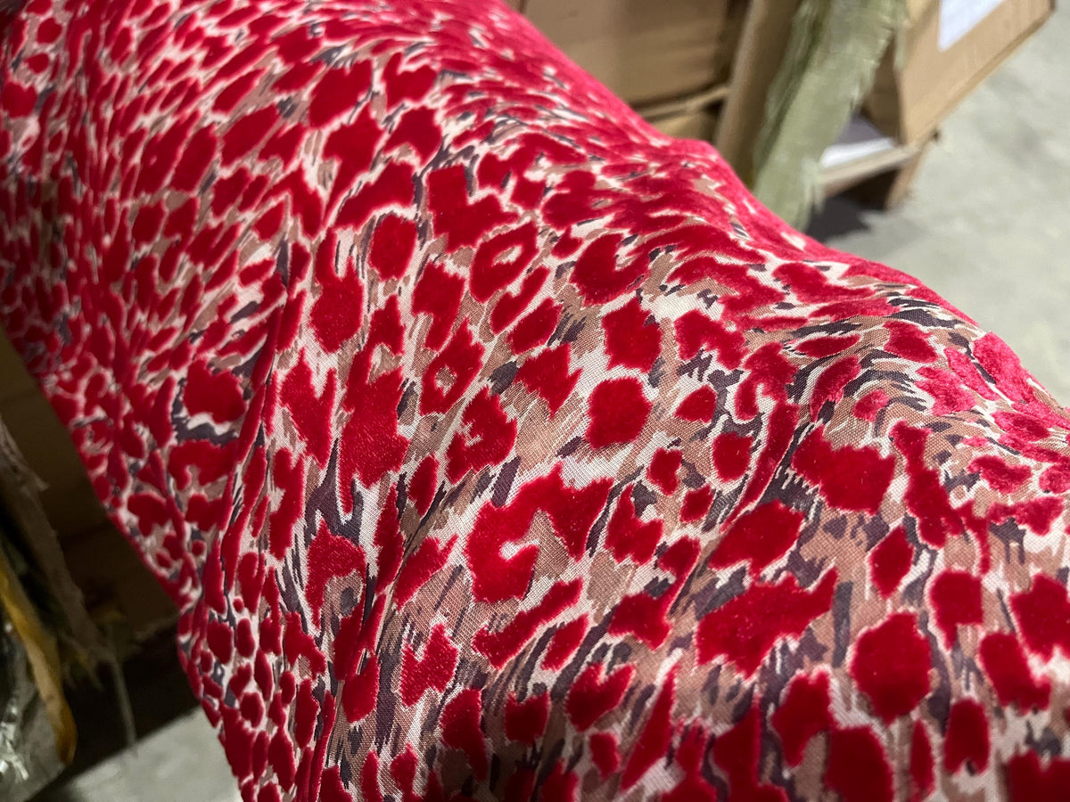 NEW High Class Viscose Silk Velvet Leopard Devore Fabric