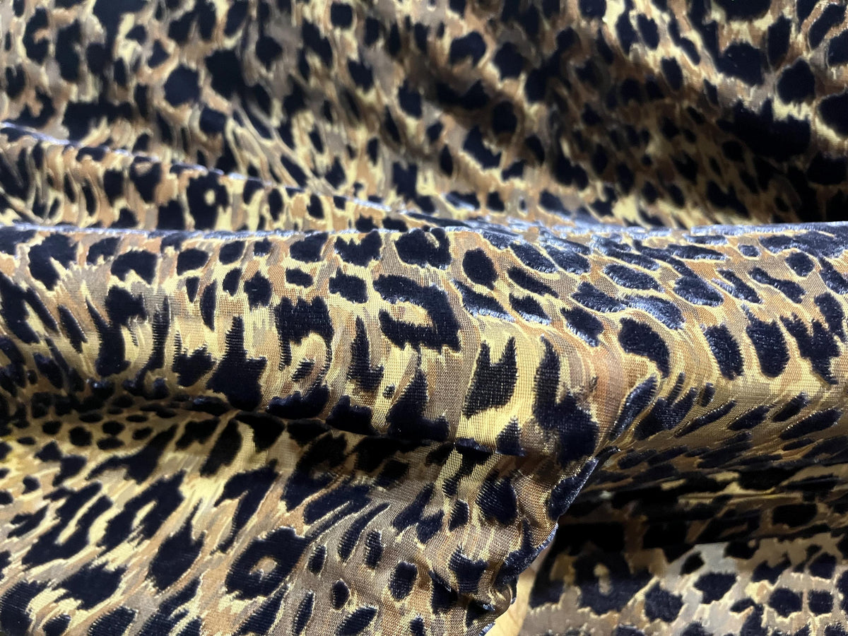 NEW High Class Viscose Silk Velvet Leopard Devore Fabric
