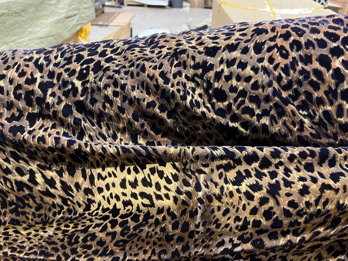 NEW High Class Viscose Silk Velvet Leopard Devore Fabric