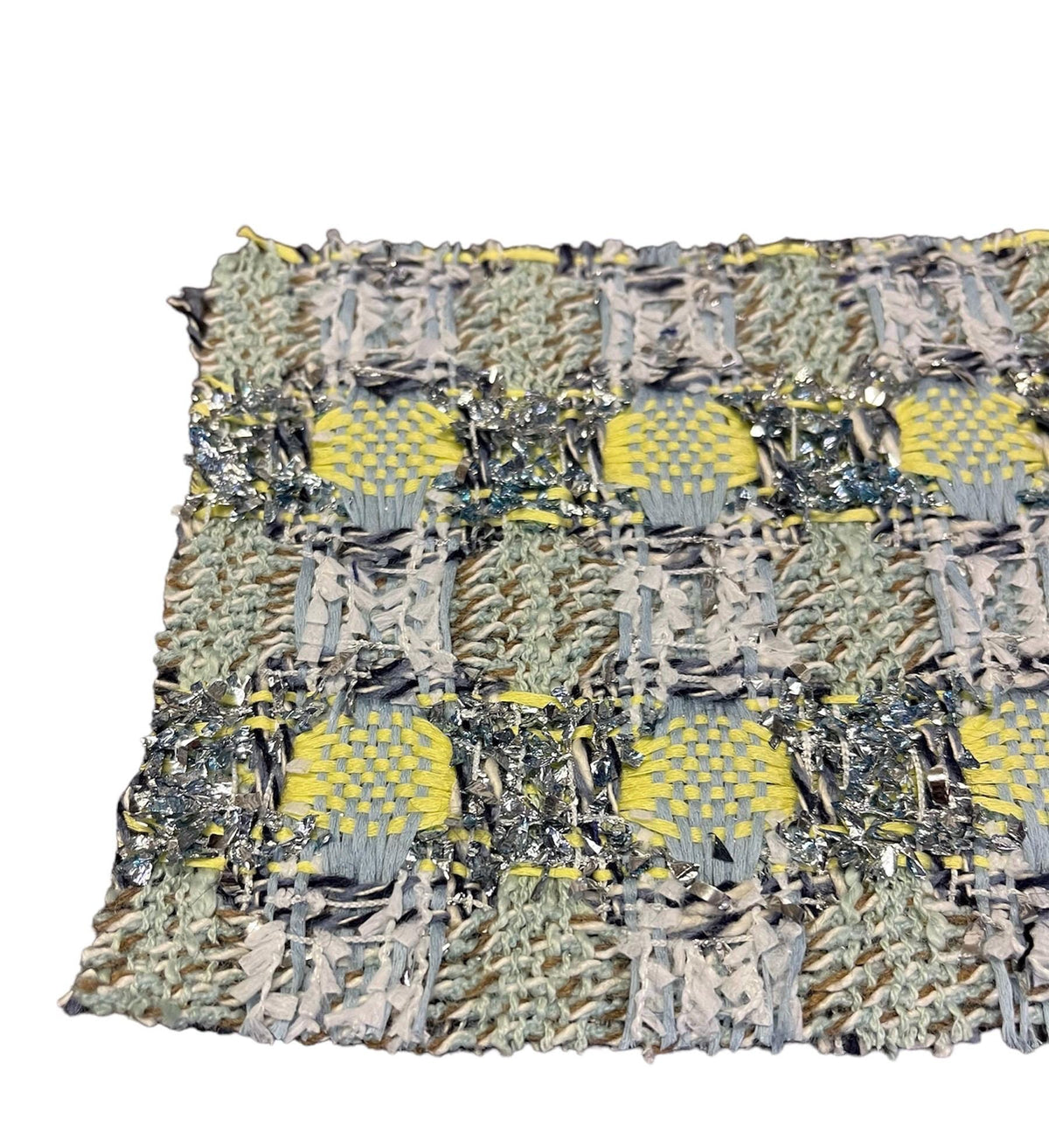 NEW High Class Metallic Wool Couture Tweed Boucle Fabric (Read Description)