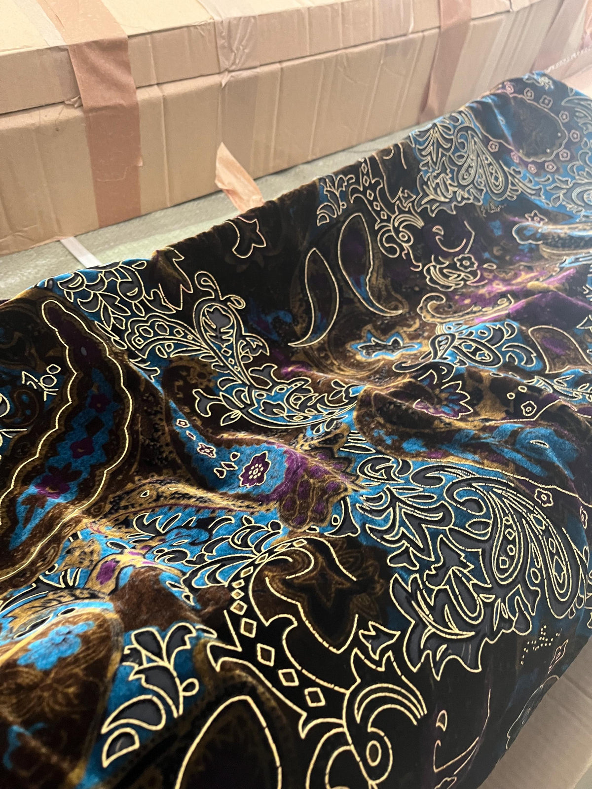 NEW High Class Paisley Viscose Silk Velvet Devore Fabric
