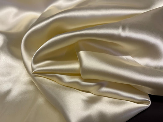 NEW High Class Designer Cream Ivory Heavy 100% Cotton Satin Made In Italy