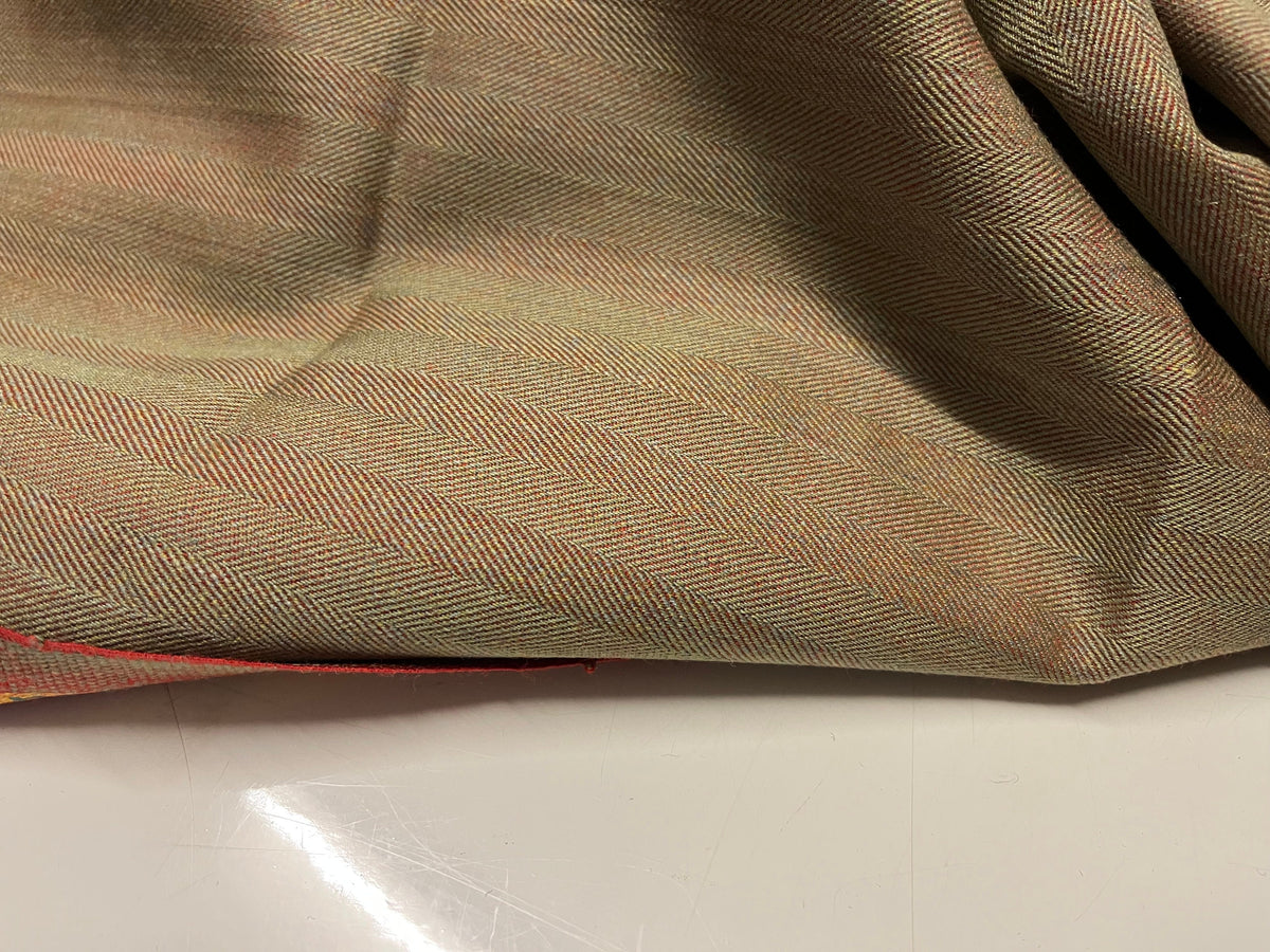 NEW High Class Two Tone Herringbone Original Solaro Superfine Wool Worsted Made In England Suiting Fabric
