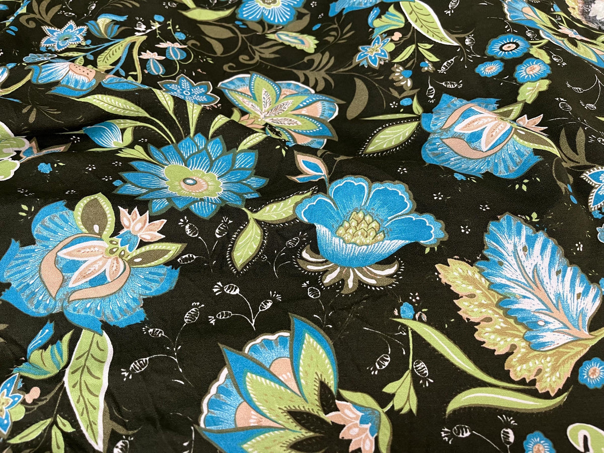 NEW High Class German 100% Viscose Floral Print Fabric