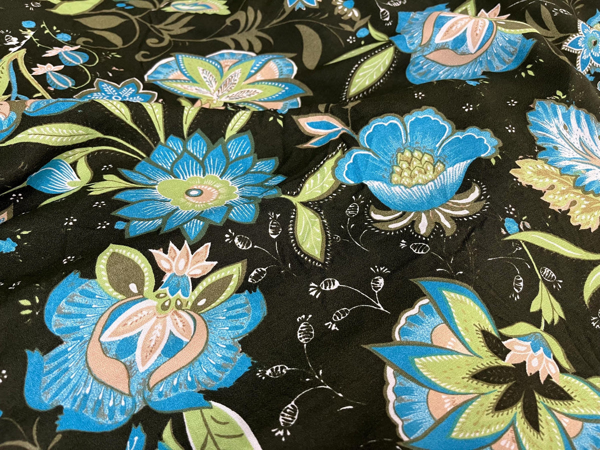 NEW High Class German 100% Viscose Floral Print Fabric