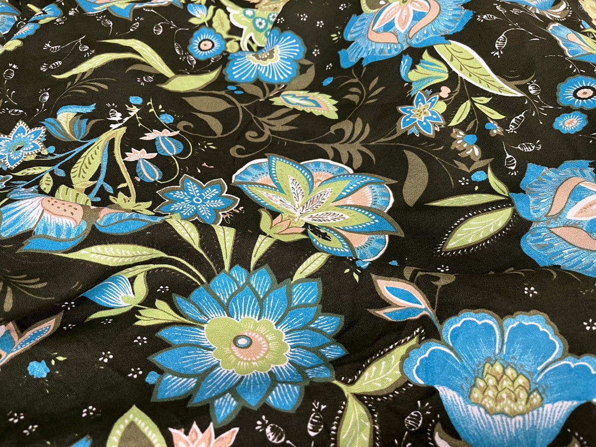 NEW High Class German 100% Viscose Floral Print Fabric