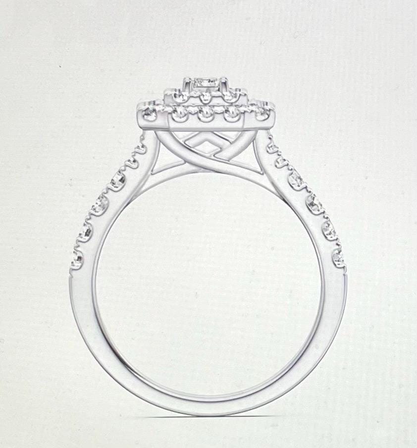 NEW Haute Couture Engagement Ring Platinum Emerald Cut 1ct Diamond Ring Wedding Ring (Please See Description)