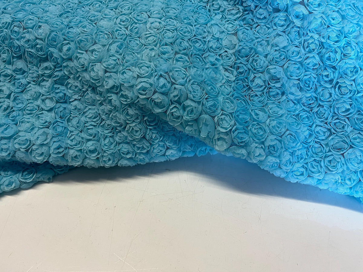NEW High Class Turquoise Light Blue Ribbon Net Spangle Lace Fabric