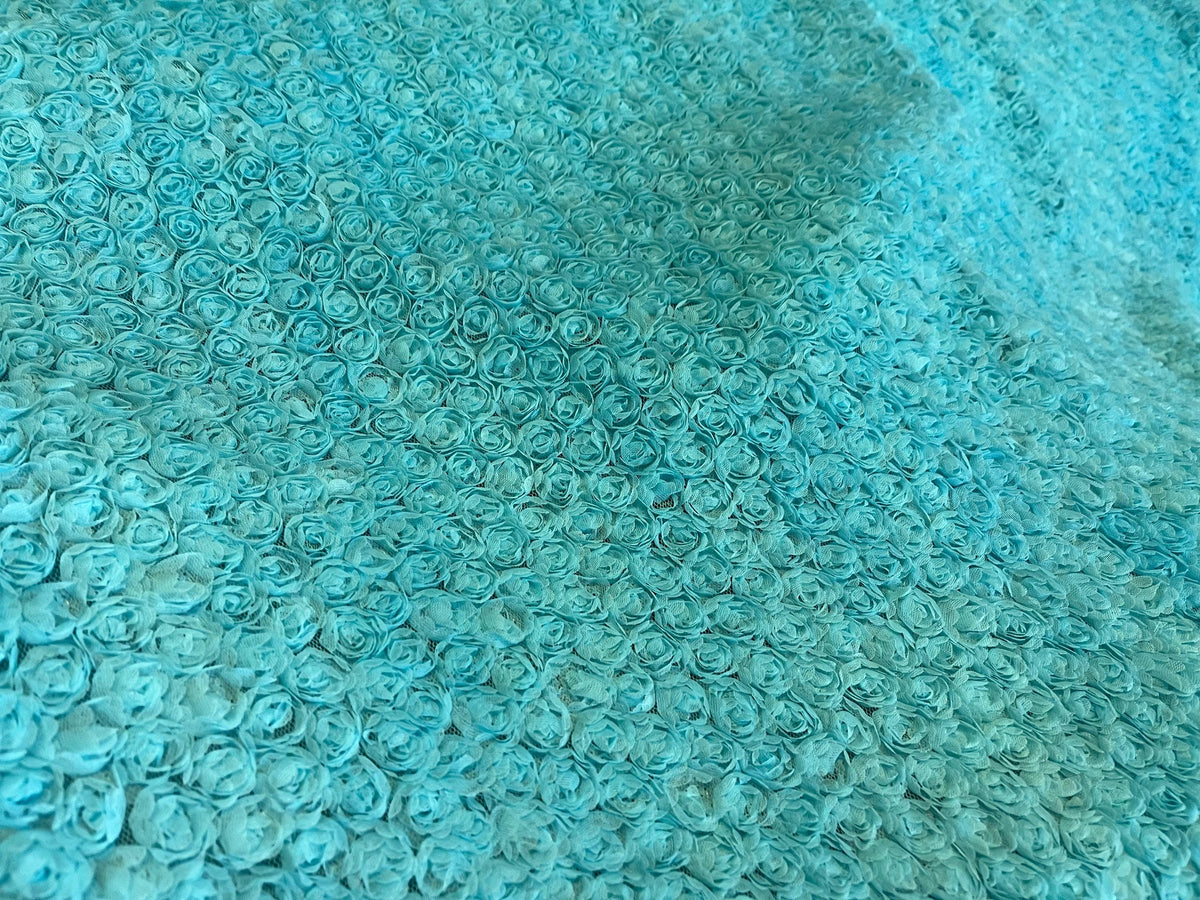 NEW High Class Turquoise Light Blue Ribbon Net Spangle Lace Fabric