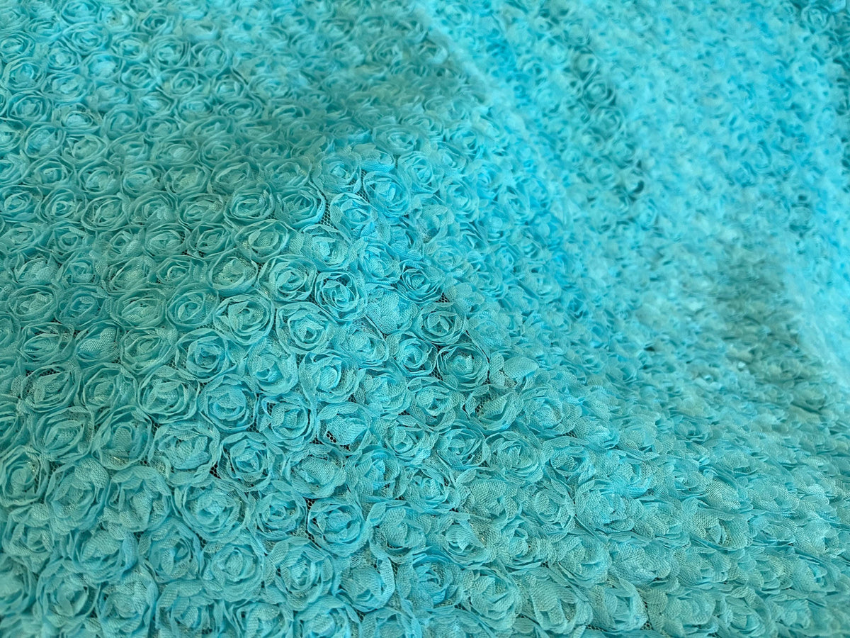 NEW High Class Turquoise Light Blue Ribbon Net Spangle Lace Fabric