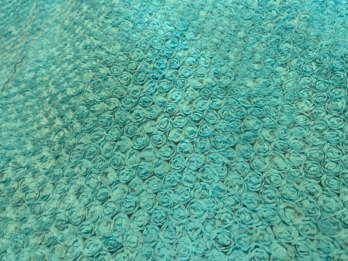 NEW High Class Turquoise Light Blue Ribbon Net Spangle Lace Fabric