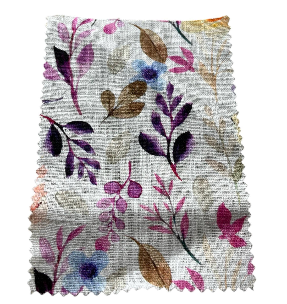 NEW High Class Linen Cotton Floral Print Fabric / Ideal For Dresses, Tops, Shirts, Trousers And Jackets (Please See Description)