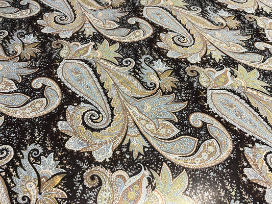 NEW High Class Crinkle Chiffon Paisley Floral Print Fabric