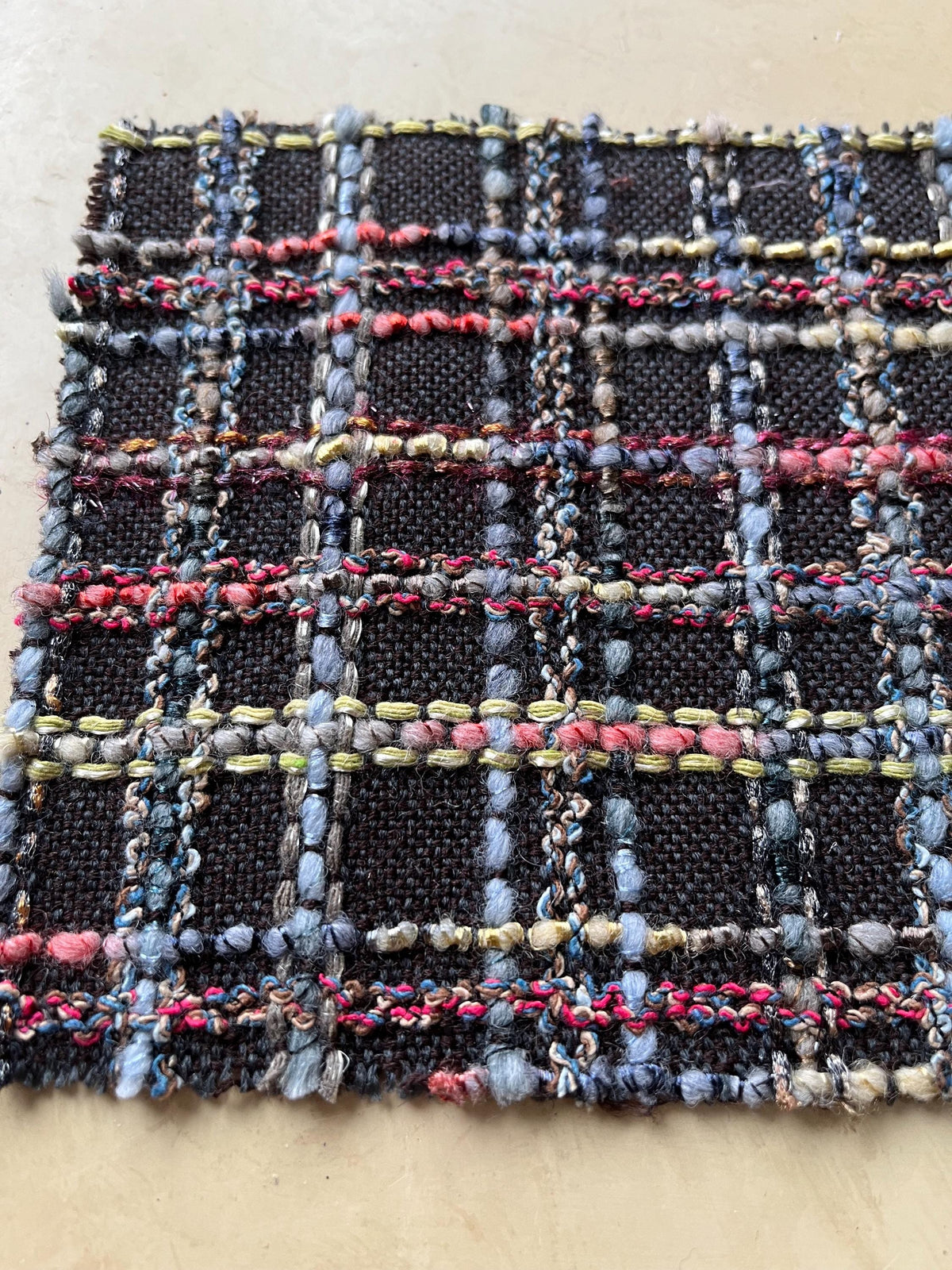 NEW High Class Wool Couture Tweed Boucle Check Fabric (Read Description)