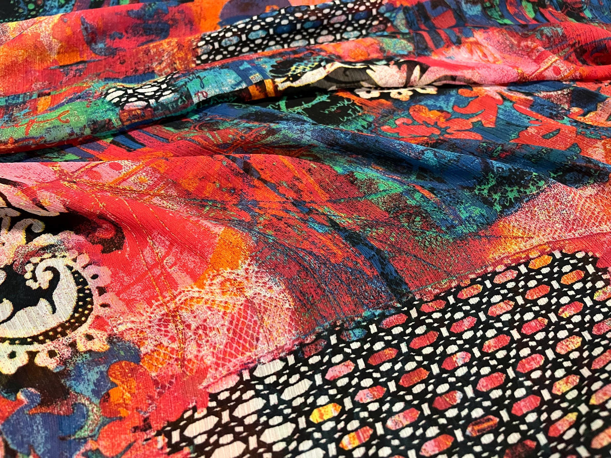 NEW High Class Crinkle Chiffon Print Fabric