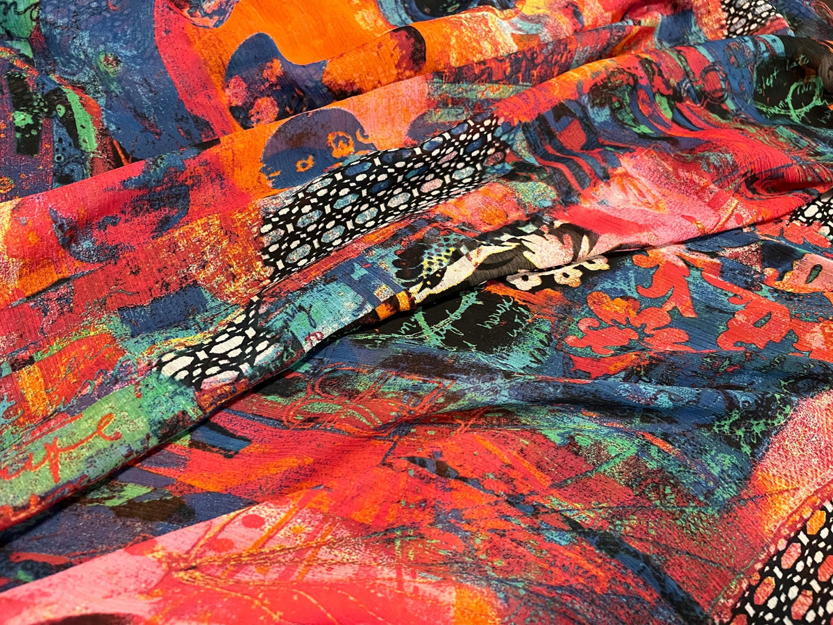 NEW High Class Crinkle Chiffon Print Fabric