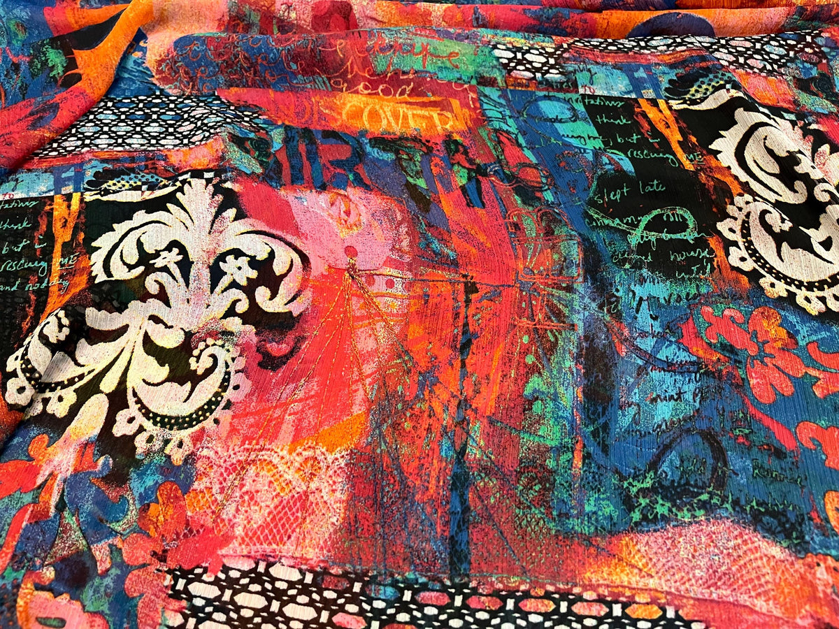 NEW High Class Crinkle Chiffon Print Fabric