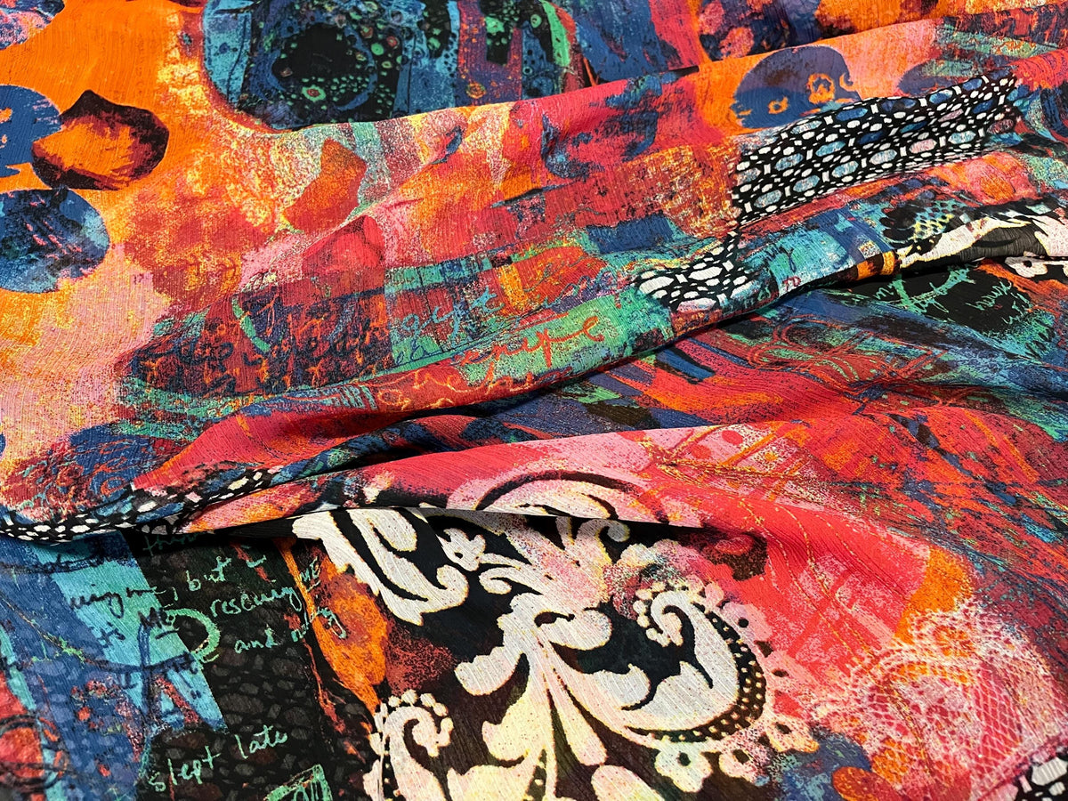 NEW High Class Crinkle Chiffon Print Fabric