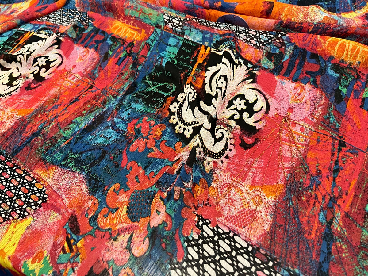NEW High Class Crinkle Chiffon Print Fabric