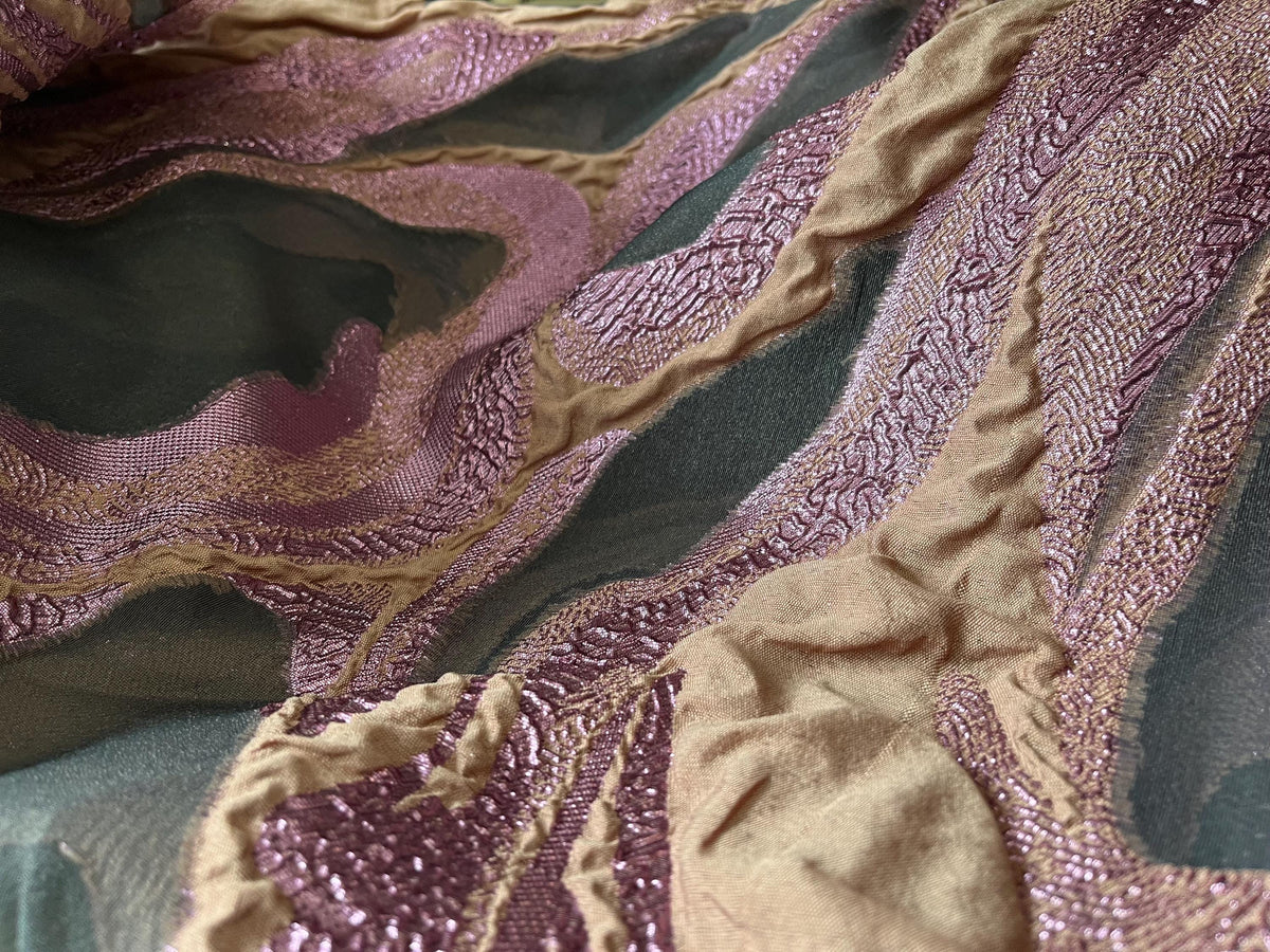 NEW High Class Organdie Brocade Cloque Lurex Fabric