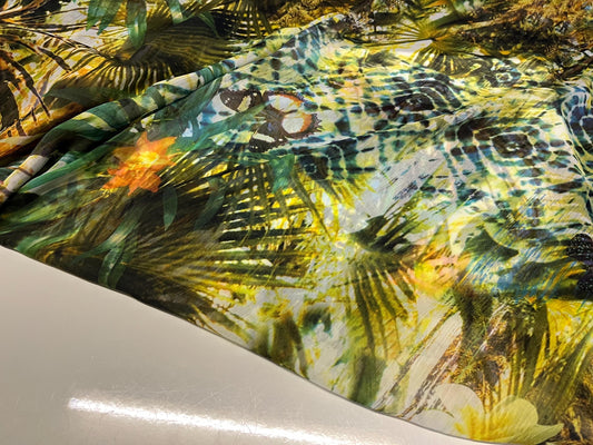 NEW High Class Crinkle Chiffon Floral Print Fabric