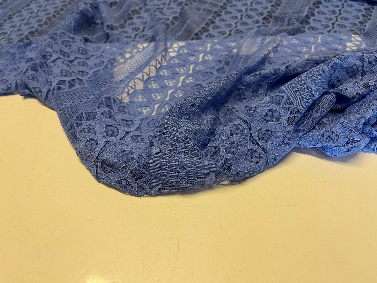 NEW High Class Blue Corded Lace Fabric