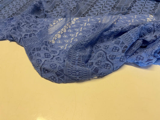 NEW High Class Blue Corded Lace Fabric