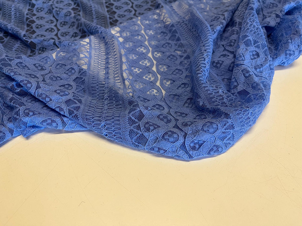 NEW High Class Blue Corded Lace Fabric